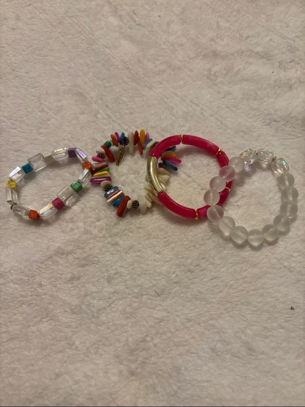 Plunder Hot Pink and Multicolor Stackable Bracelet Set